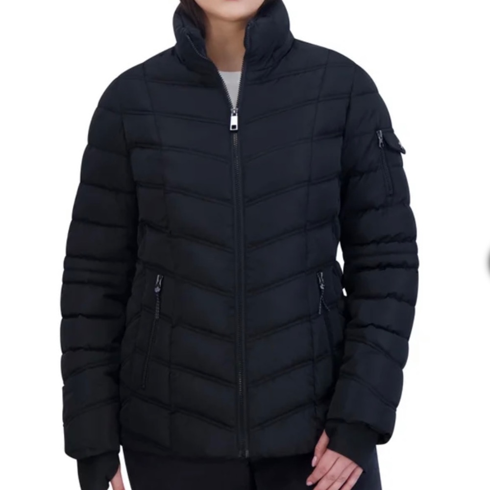 ❤️New Nautica Ladies Puffer with Faux Fur Hood BLACK color Size M - Picture 4 of 8